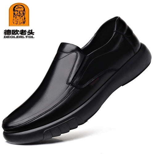 2021 Men's Genuine Leather Shoes 38-47 Head Leather Soft Anti-slip Rubber Loafers Shoes Man Casual Real Leather Shoes