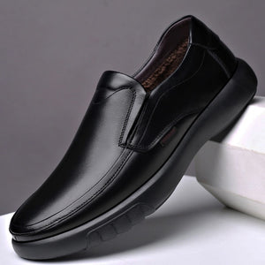 2021 Men's Genuine Leather Shoes 38-47 Head Leather Soft Anti-slip Rubber Loafers Shoes Man Casual Real Leather Shoes