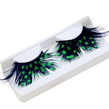 Laden Sie das Bild in den Galerie-Viewer, 1 Pair Fashion Colors Cosplay Halloween Feather False Eyelashes Handmade Party Exaggerated Fake Eye Lashes Extension Makeup Tool