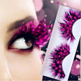 1 Pair Fashion Colors Cosplay Halloween Feather False Eyelashes Handmade Party Exaggerated Fake Eye Lashes Extension Makeup Tool
