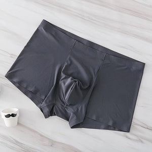 Seamless Men Boxers Luxury Silk Antibacterial Boxers Underwear Boxer Spandex 3D Crotch Boxer Nylon Underwear Shorts Slips XXXL