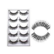 Carica l&#39;immagine nel visualizzatore di Gallery, 5pairs Soft Long Makeup Cross Thick False Eyelashes Eye Lashes Nautral Handmade Hot Sale A21