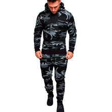 Carica l&#39;immagine nel visualizzatore di Gallery, Autumn Winter Tracksuit Men Camouflage Sportswear Hooded Sweatshirt Jacket+pant Sport Suit Male Chandal Hombre Survetement Homme