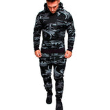 Autumn Winter Tracksuit Men Camouflage Sportswear Hooded Sweatshirt Jacket+pant Sport Suit Male Chandal Hombre Survetement Homme