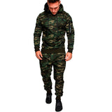 Autumn Winter Tracksuit Men Camouflage Sportswear Hooded Sweatshirt Jacket+pant Sport Suit Male Chandal Hombre Survetement Homme