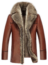 Carica l&#39;immagine nel visualizzatore di Gallery, Faux Fur Collar men Faux Leather Jackets Winter Thicken Coat jaqueta de couro chaqueta  PU Leather jacket men