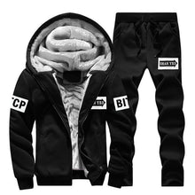 Carica l&#39;immagine nel visualizzatore di Gallery, Winter Tracksuits Men Set Casual Thicken Fleece Warm Hooded Jacket Pants Spring Sweatshirt Sportswear Coats Hoodie Track Suits