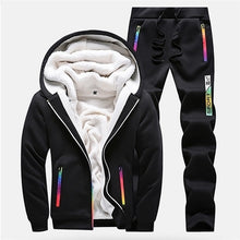 Carica l&#39;immagine nel visualizzatore di Gallery, Winter Tracksuits Men Set Casual Thicken Fleece Warm Hooded Jacket Pants Spring Sweatshirt Sportswear Coats Hoodie Track Suits