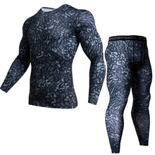 Charger l&#39;image dans la galerie, thermal underwear rash guard kit MMA Compression Apparel leggings men unionsuit Bodybuilding T-Shirt camouflage tracksuit men