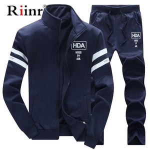 2019 New Men's Casual Sportwear Suit Autumn Spring Designer Embroidery Male Baseball Jersey Suit For Men Leisure Suits