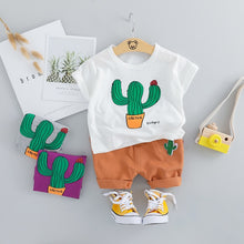 Carica l&#39;immagine nel visualizzatore di Gallery, Summer Fashion Toddler Infant Clothing Sets Baby Girls Boy Clothes Suits Cactus T Shirt Shorts Kids Tracksuits Child Casual Wear
