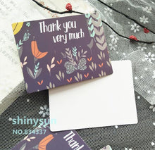 Laden Sie das Bild in den Galerie-Viewer, 50pcs/lot mix colors New FLOWER Garland card &quot;thank you&quot; Small gift message card Writable card 6x8cm decoration card